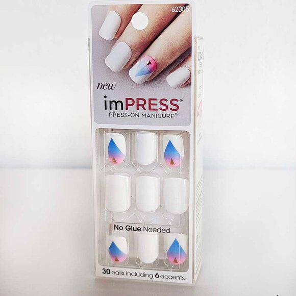 KISS ImPRESS White Shiny Nails Harlem Shake / S - Picture 3 of 7